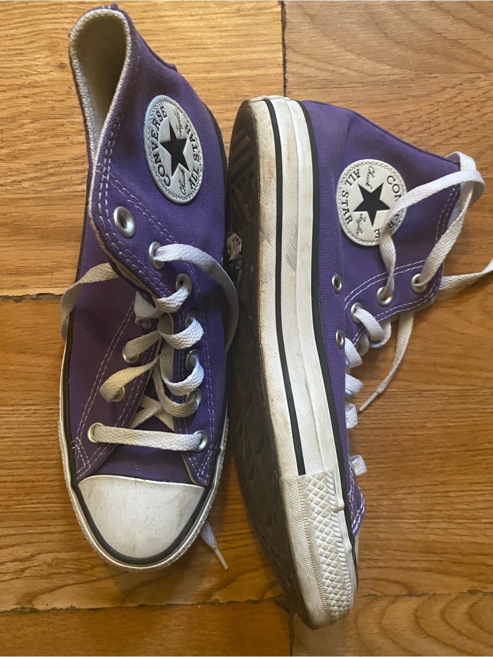Converse Purple High-Top Canvas Sneakers with White Accents